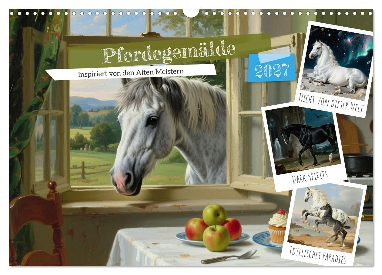 Pferdegemälde, inspiriert von den Alten Meistern (Wandkalender 2027 DIN A3 quer), CALVENDO Monatskalender: Pferdebilder im Stil alter Ölgemälde (CALVENDO Tiere)