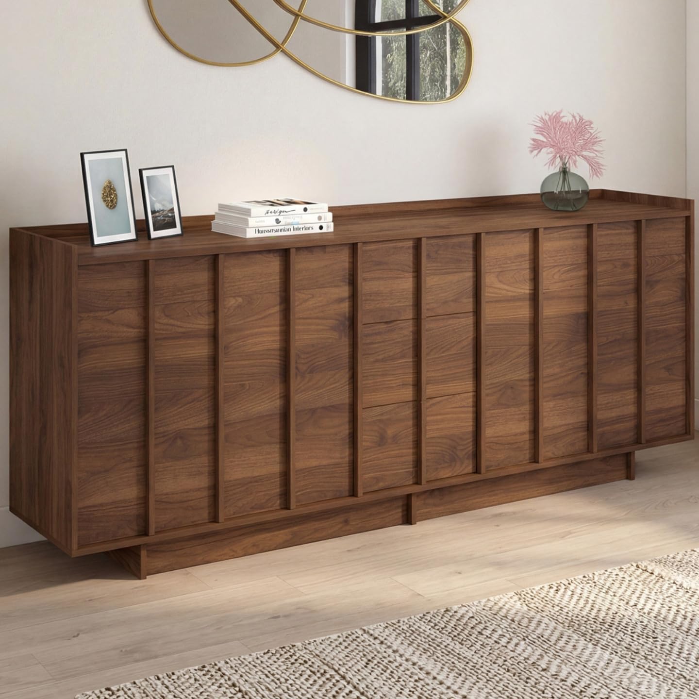 IDMarket Rosie - Aparador de 200 cm, 4 puertas y 3 cajones