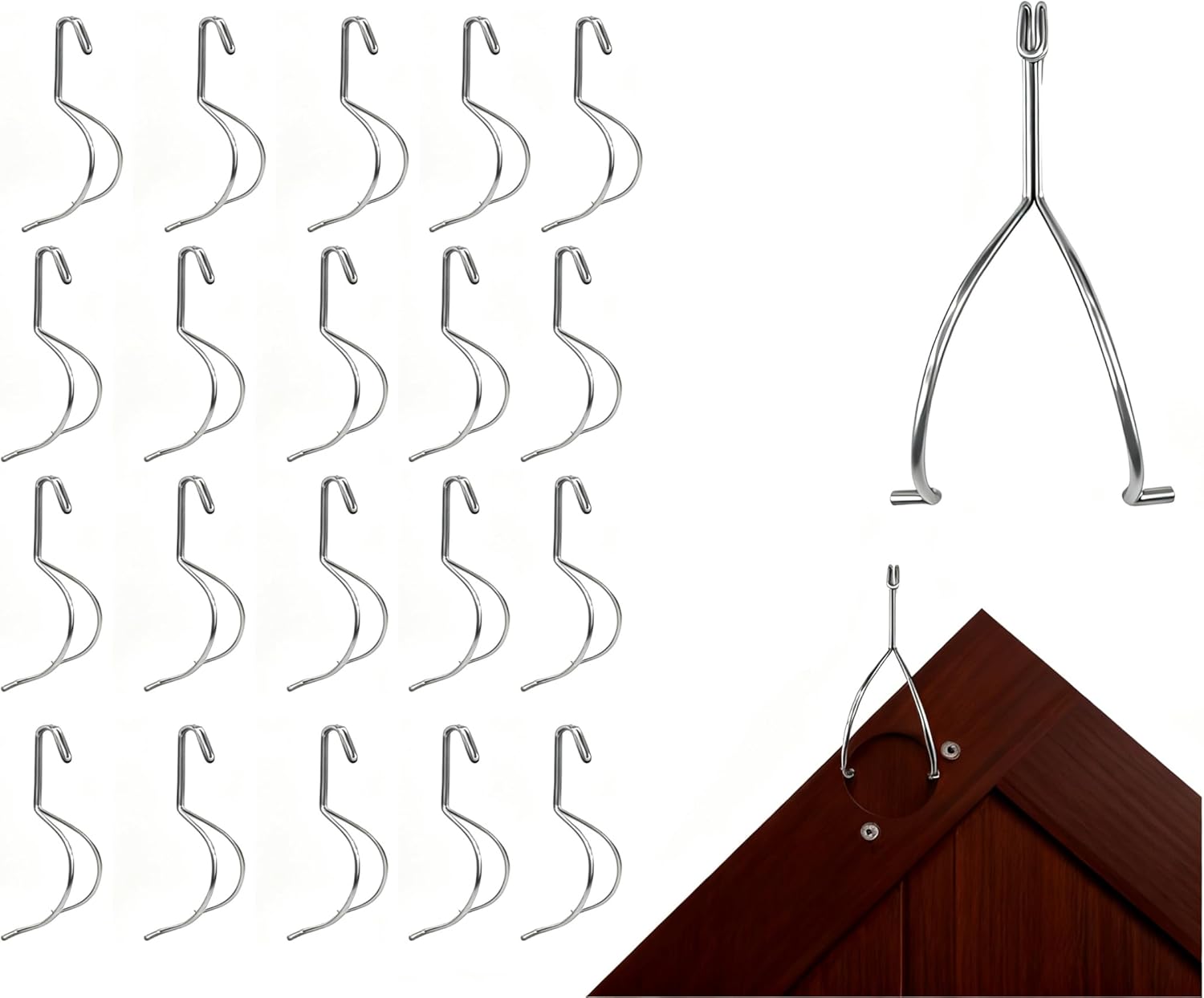50Pack 5.2″ Long Upgrade Stainless Steel Cabinet Door Painting Hangers, Heavy-Duty Cabinet Door Hangers for Spray Painting & Drying, Anti-Drop No-Drill Paint Drying Rack Hooks for Pro Woodworking