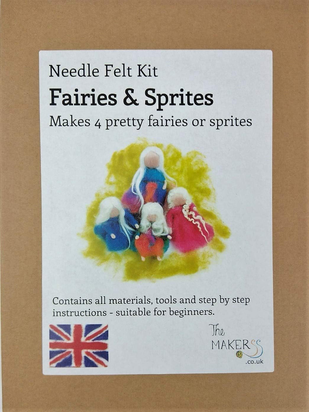 Needle Felt Kit by The Makerss - Fairies & Sprites - Makes 4 Pretty Fairies or Sprites