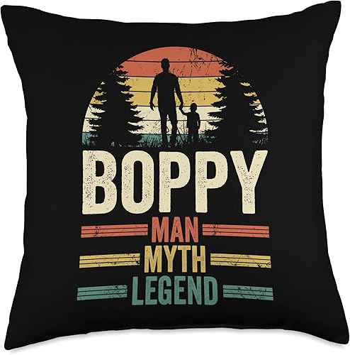 Boppy Grandad Fathers Day Apparel Grandad Grandfather Boppy Man Myth Legend - Almohada para el día del padre 18 x 18 pulgadas multicolor