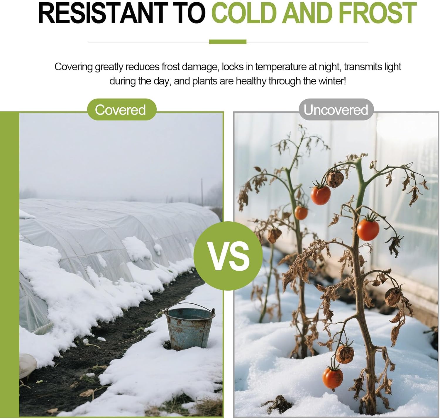 Plant Covers Freeze Protection, 10X50FT Reusable Thickened Winter Floating Row Covers, Frost Cloth Blanket Shade Cloth Garden Fabric Plant Cover for Raised Beds Vegetables Insect Winter Frost - Image 5