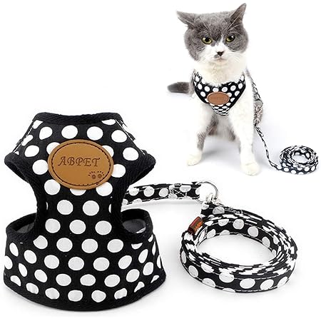Amazon Ranphy 犬猫用ハーネス 胴輪 超小型犬 小型犬 子犬 はーねす リード セット ソフト 水玉 ドット柄 かわいい 肉球 調整可能 抜けない アジャスタブル 通気性 夏服 ３サイズ ブラック S Ranphy ハーネス 通販