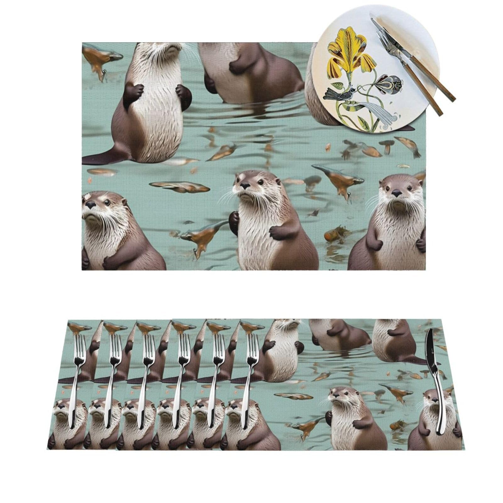 Sets de table tissés loutre antidérapants et lavables pour votre décoration de table