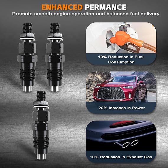 PANGOLIN MM435-94101 Fuel Injector 3PCS for Mitsubishi L2E L3E S3L S4L | MM43594101 Fuel Injectors for S3L2 S4L2 S4S Diesel Engine, 093500-3840, Direct Replacement