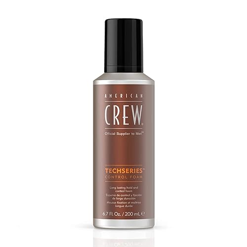 American Crew Techseries de espuma para control del cabello para hombres, gel para el cabello con sujeción de larga duración, 6.7 onzas líquidas