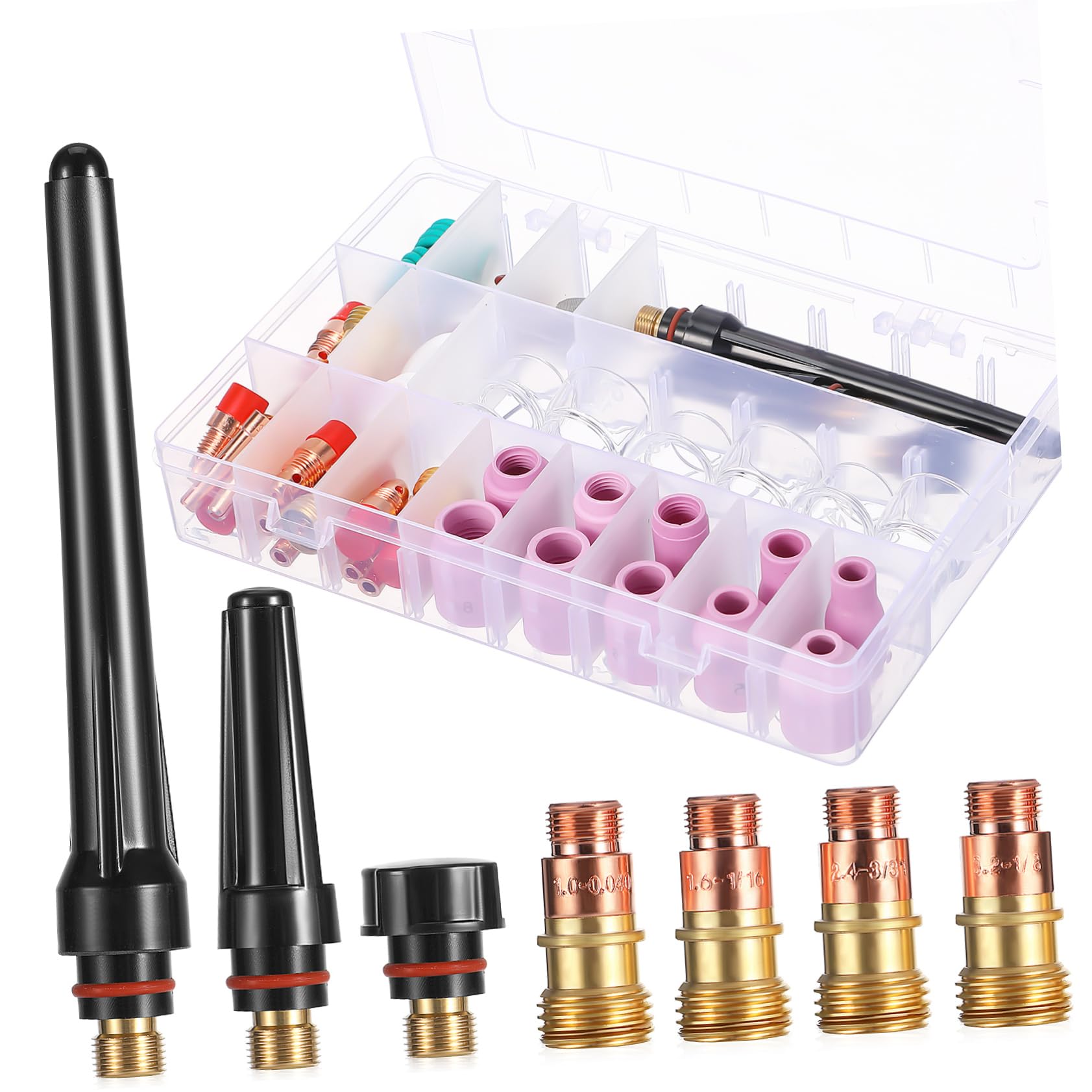 DOITOOL Juego De Piezas Para Soldar Tig 71pcs Kit De Soplete Accesorios De Soldadura Lente De Gas Punta De Soldadura