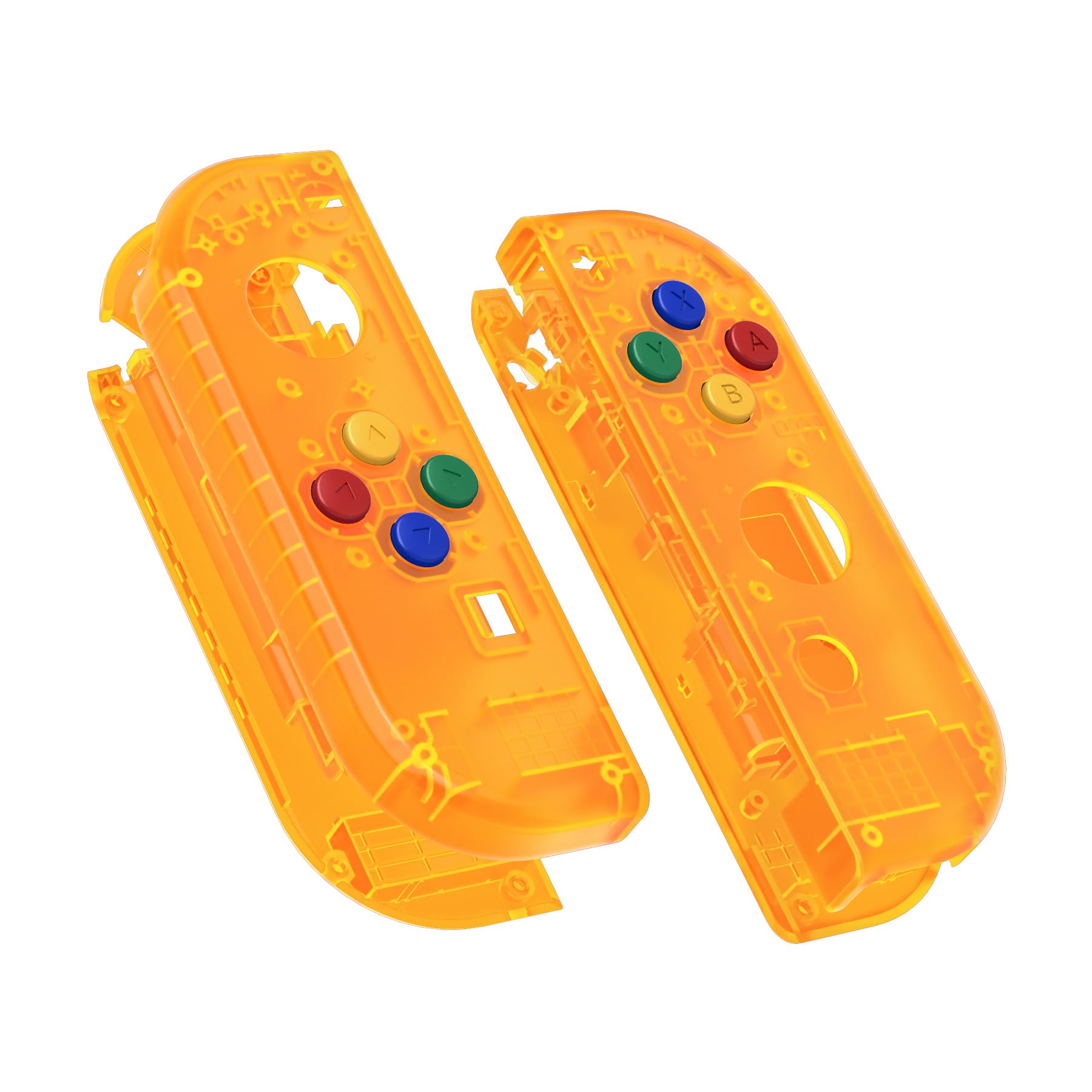 eXtremeRate Carcasa Transparente para Nintendo Switch & OLED Accesorios Funda de Agarre Shell Placa con Botones para Nintendo Switch Joycons OLED No Incluye Carcasa de Consola(Hielo Azul) — view 26