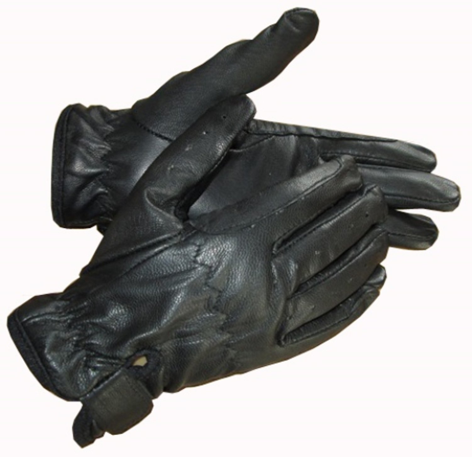 Hands On Equestrian Childrens Leather Horse Riding Gloves Black Brown Tan Cream (Black, Small)