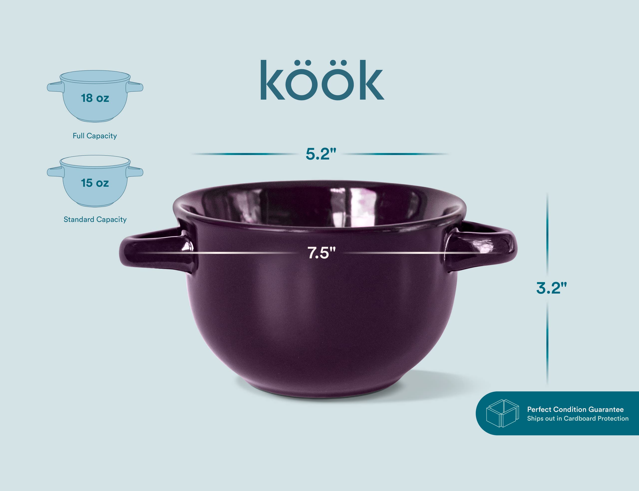 KooK Soup Bowls, French Onion Soup Bowls, Soup Crocks