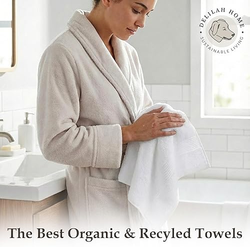 Miniatura 3 de Delilah Home - Juego de toallas de baño 100% orgánico, ultra suaves y absorbentes, toallas de spa de algodón turco orgánico, ecológicas y veganas