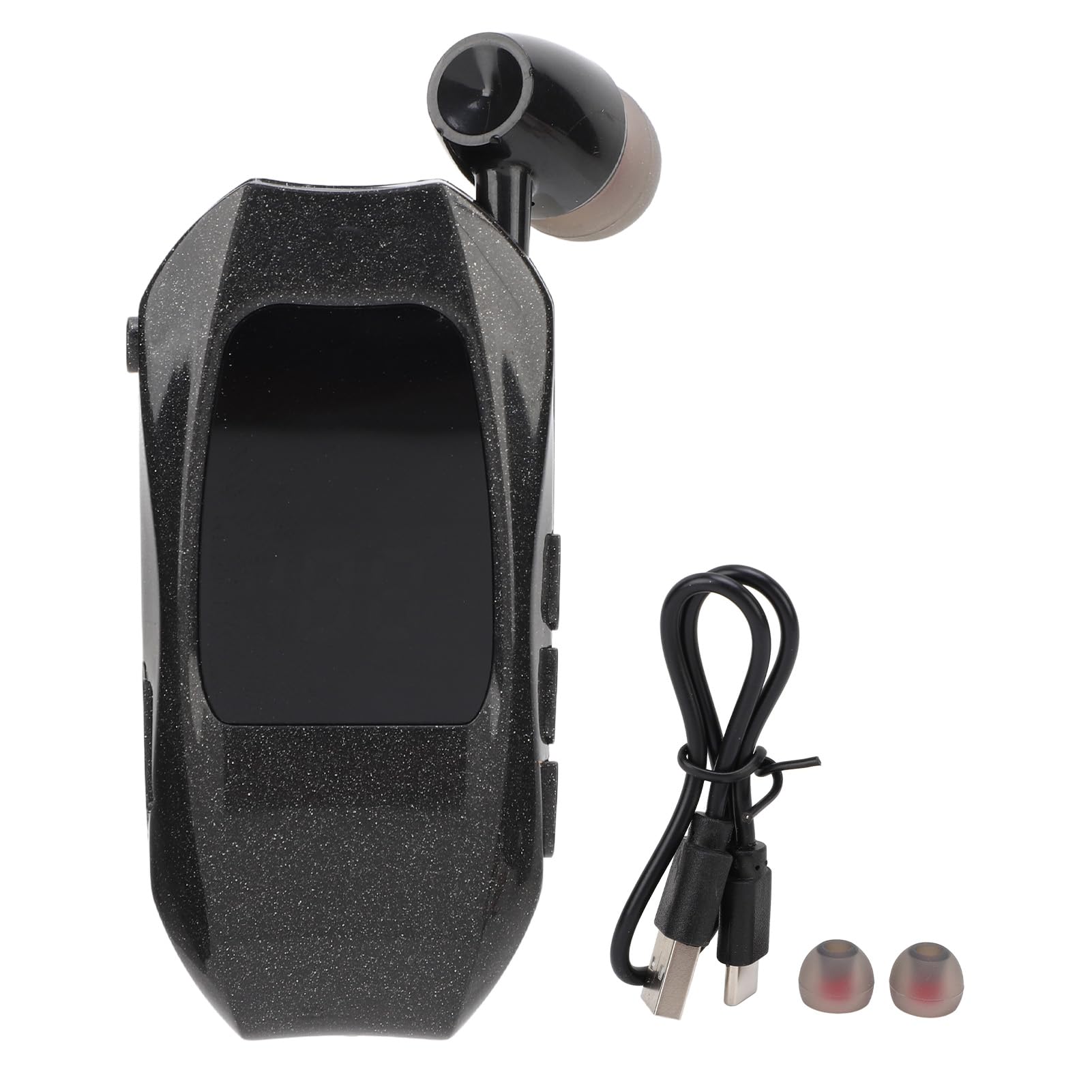 Jectse Cuffia Senza Fili Retrattile, Auricolare Cordless Stereo Bluetooth V5.3 Cuffie Aziendali, Cuffia Vivavoce con Riduzione del Rumore per Computer, Telefono, Tablet (Orecchio singolo)