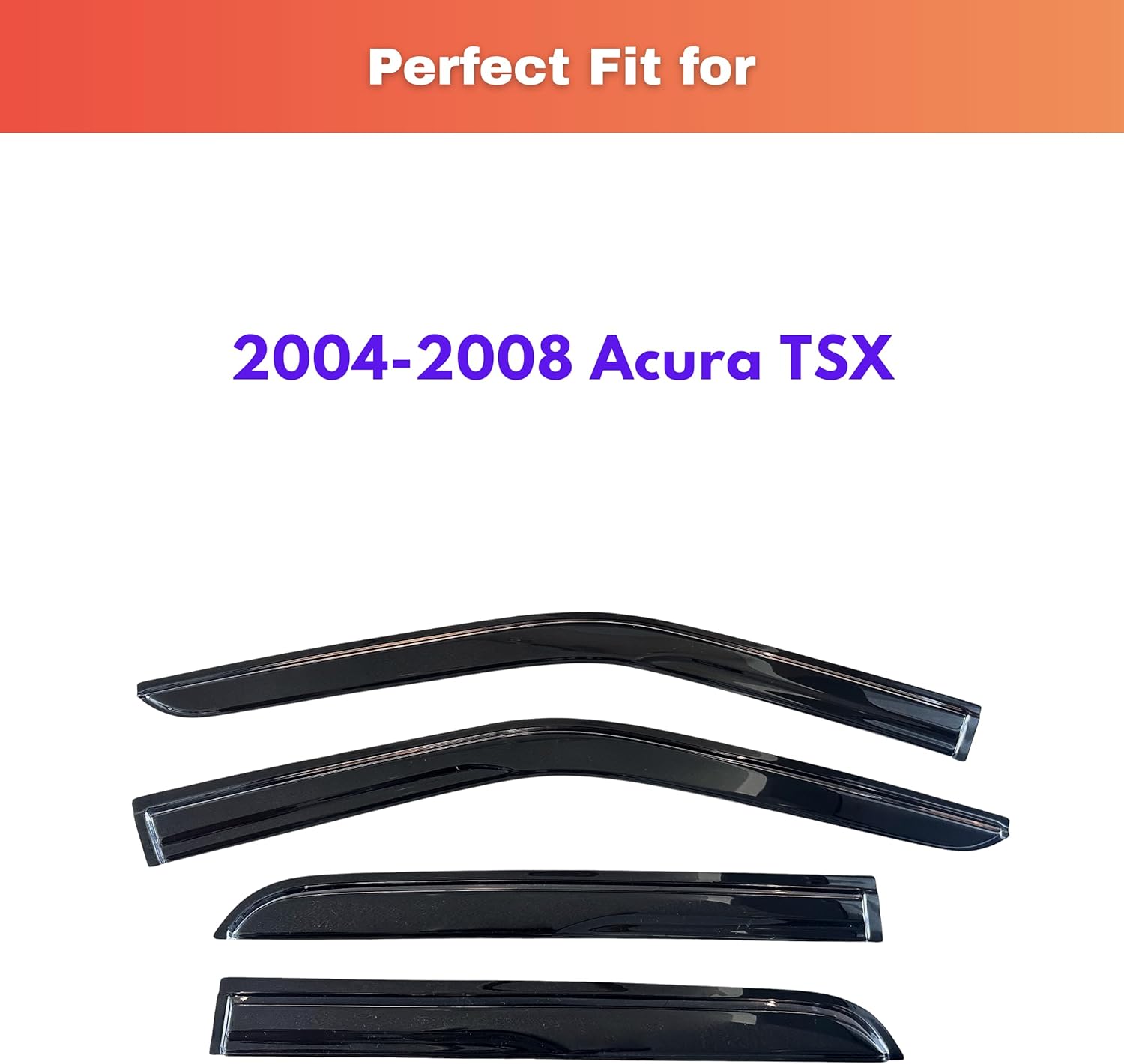 kpy rain guards fit for 2004-2008 acura tsx, out-channel window visors vent wind deflectors 4pc, car accessories for 04-08 acura tsx 2004-2008 tsx