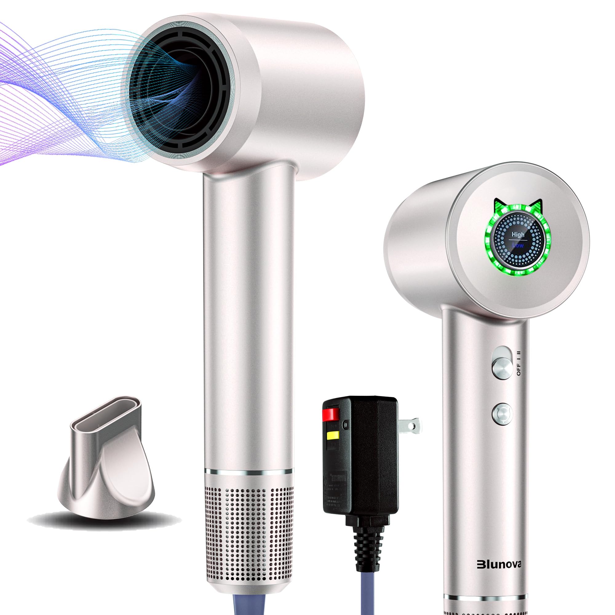 Blunova Hair Dryer High Speed Hair Dryer Ionic Blow Dryer with 200 Million Negative Ions Home Travel Salon