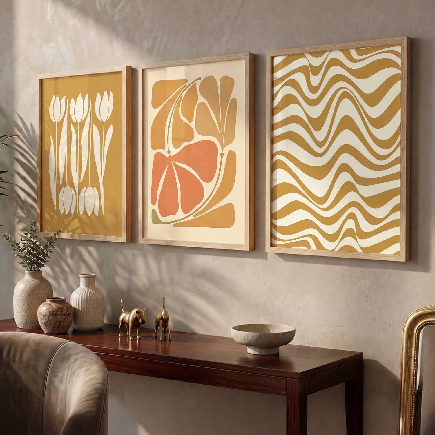 Bohemian Wall Art Set - Floral Prints with Frame -26 Bohemian Wall Art Set - Floral Prints with Frame -26