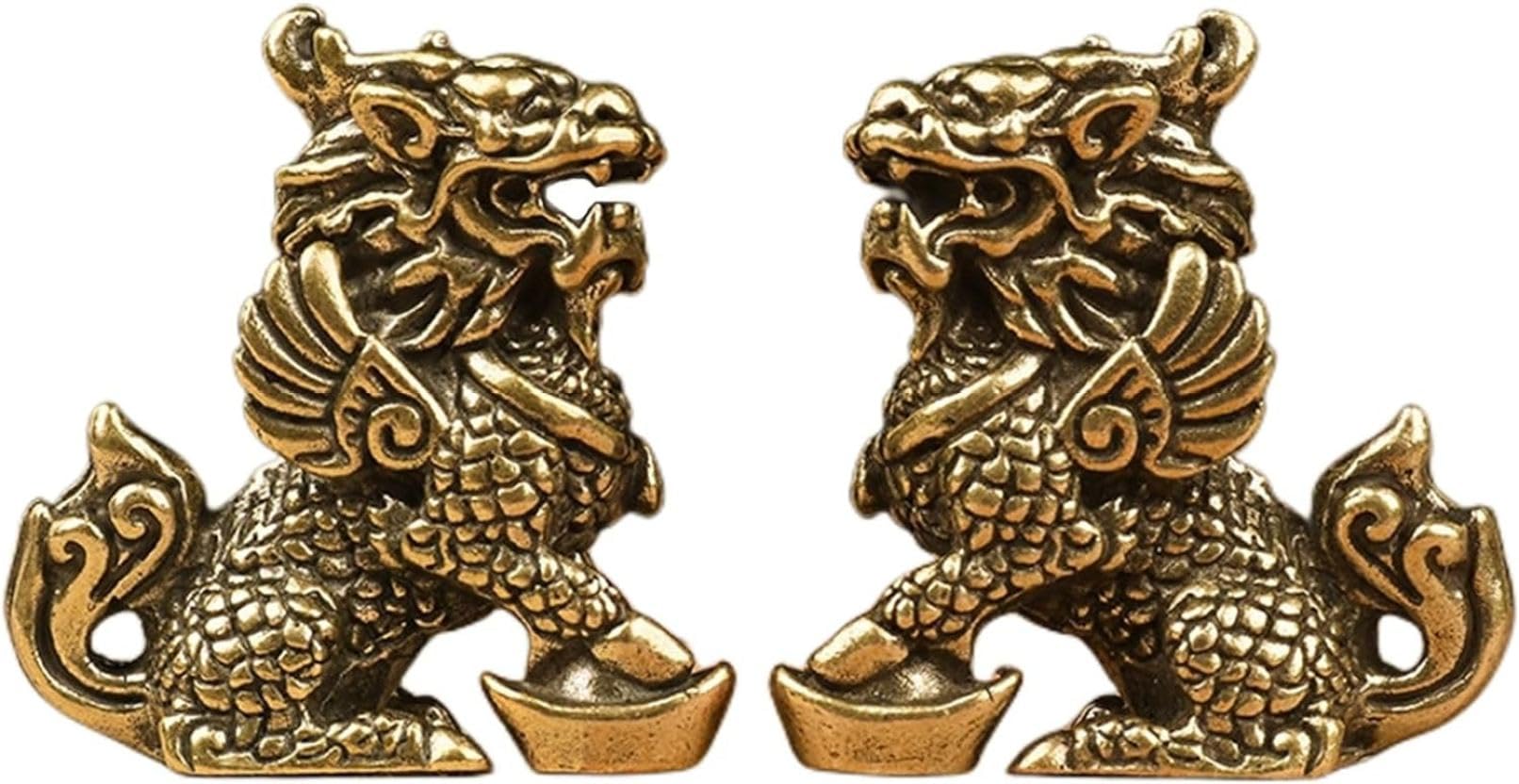 【開運】四霊獣　チーリン（麒麟）置物 麒麟 オブジェ 2個組 風水 キリン 置物 ペア 四霊獣 風水グッズ