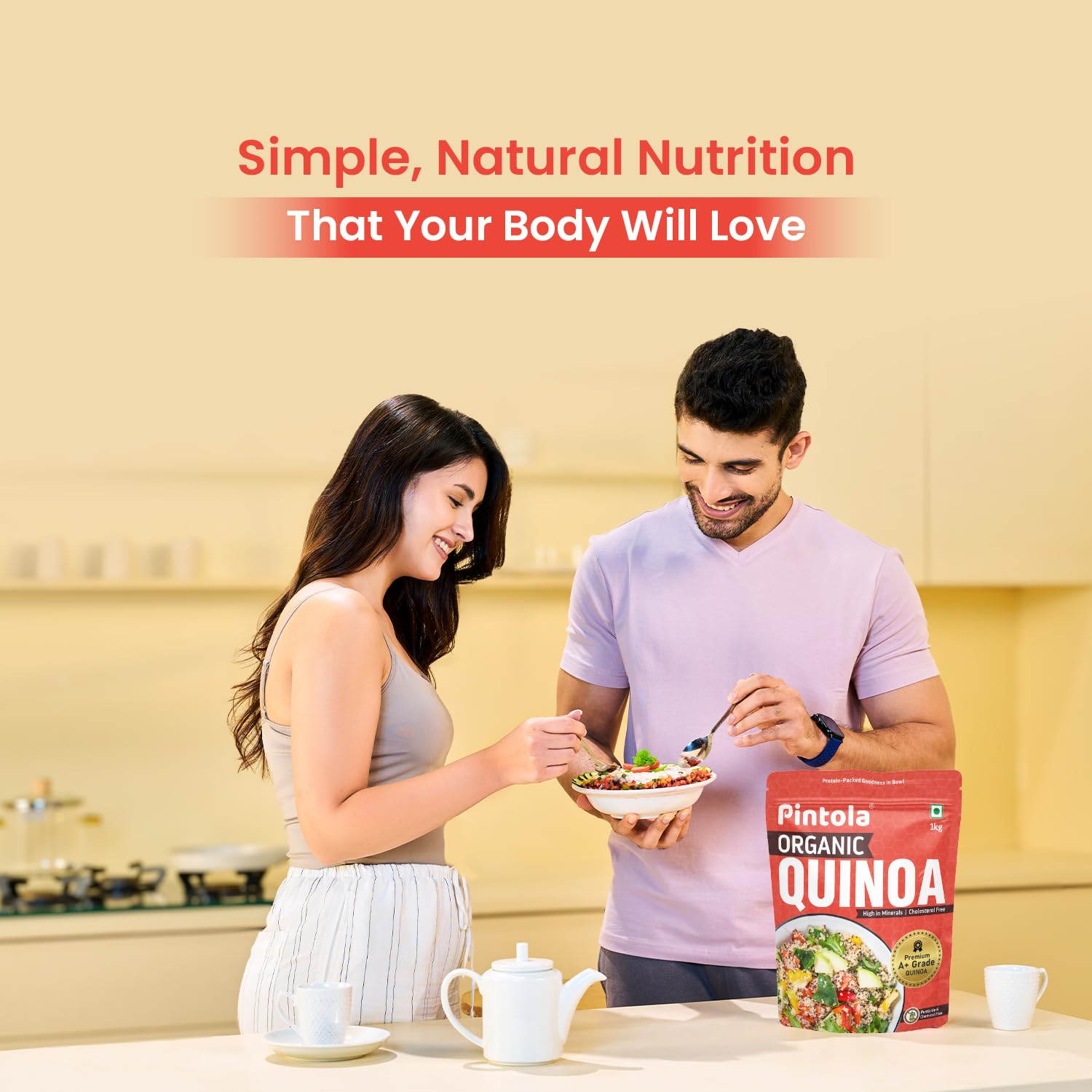 Pintola Organic Quinoa 1kg, Cereal for Breakfast, High in Protein & Dietry Fibre, Minerals, Cholesterol-Free, Gluten-Free Quinoa Seeds Diet Food for Weight Management (1kg) - Image 8 thumbnail