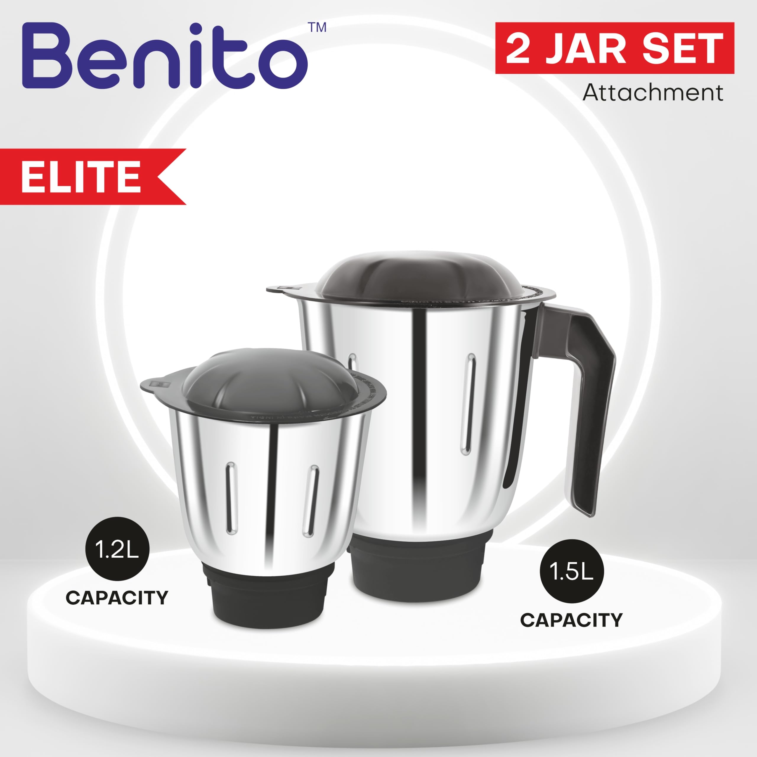 Benito Stainless Steel Jar Set for Mixer Grinder -2