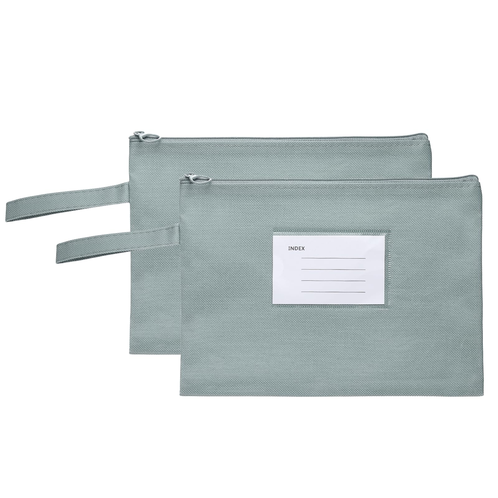 PATIKIL 2 Pcs Mesh Zipper Pouch with Handle, A5 Oxford Fabric Zipper File Pouch Single-Layer Document Bag Storage for Office Travel Puzzles Books Shopping, Grey (24cm x 18.5cm) โ image 1