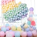 TOYXE Pastel Balloons 100 Pcs For Party Decorations Birthday Baby Shower Welcome Baby | Light Color Multi Shade Macron Latex Rubber Balloon gallery image