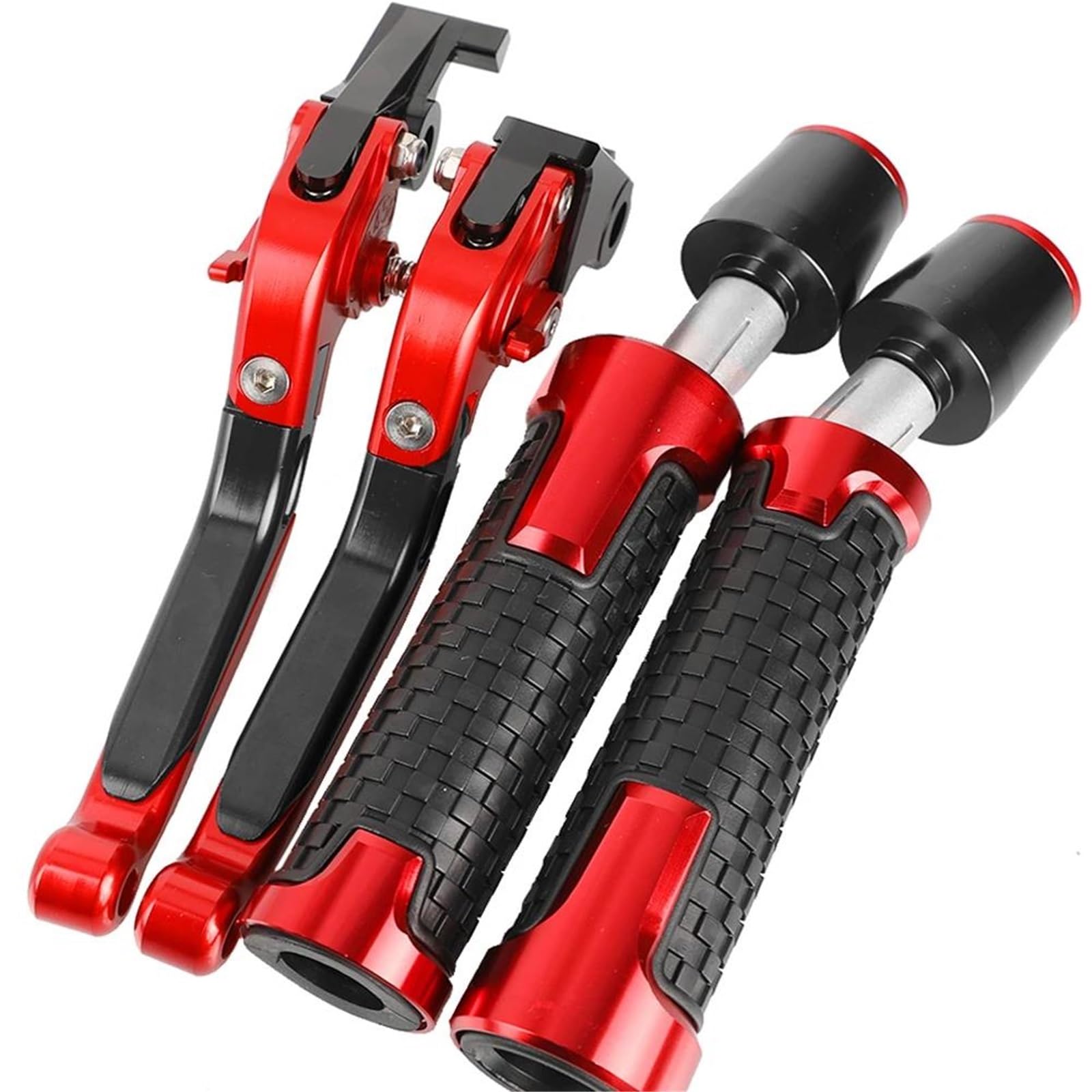 Poignées guidon et leviers de frein embrayage moto rouge pour Kawasaki ZX-6R