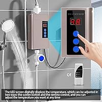 Vista 6 de Calentador de agua eléctrico sin tanque, pequeño calentador de agua instantáneo para fregadero de cocina, 3000 W 110 V, con pantalla digital LCD