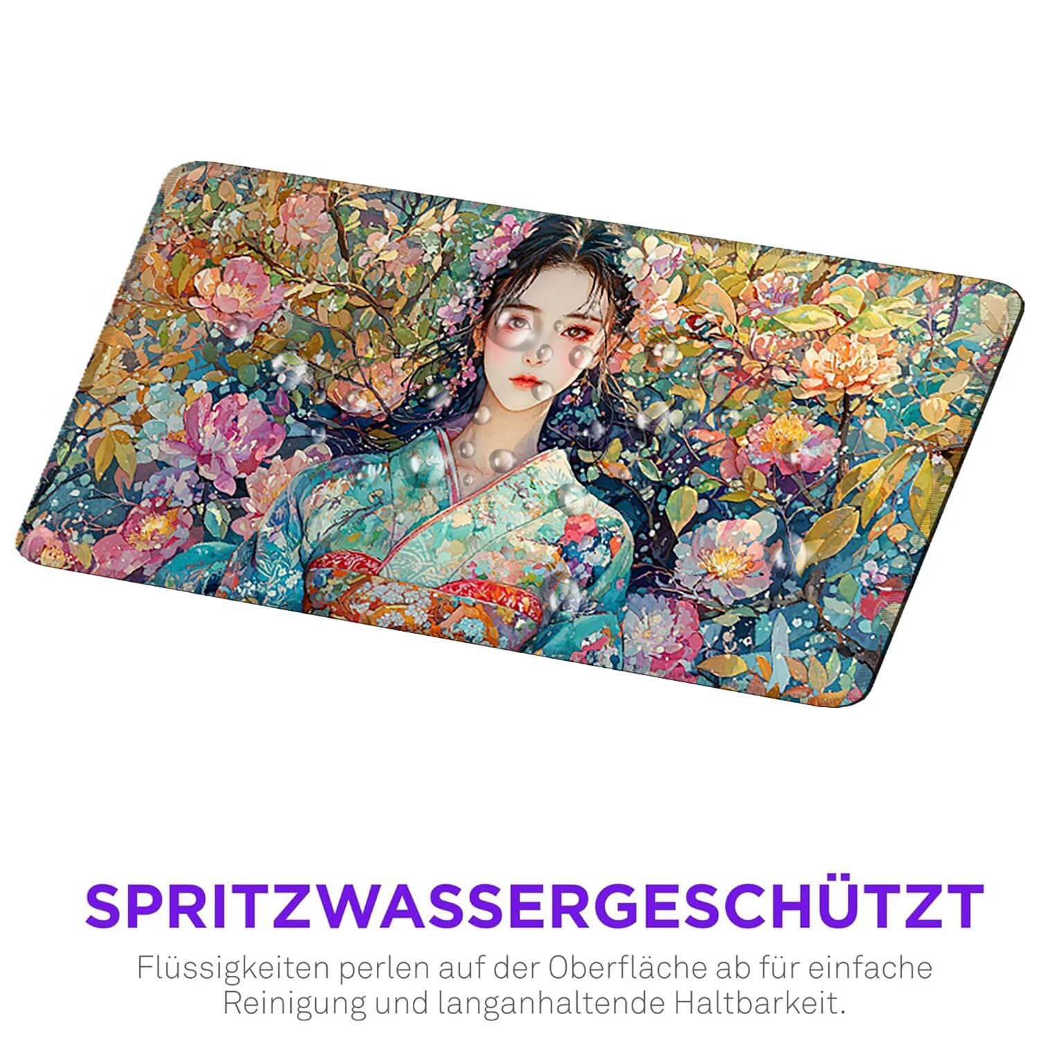 Podkładka pod mysz do gier, 1600 x 800 mm, XXL, duża gamingowa podkładka pod mysz, wodoodporna podkładka pod mysz, długa podkładka na biurko z przeszytymi krawędziami, mata na biurko z gumową