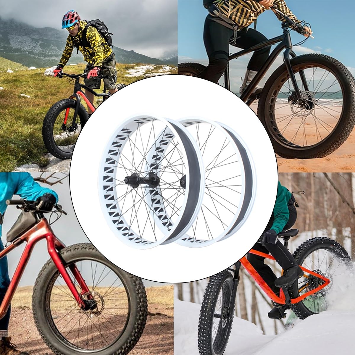 Amazon | 電動自転車用フロントホイールとリアホイール、幅広26インチ
