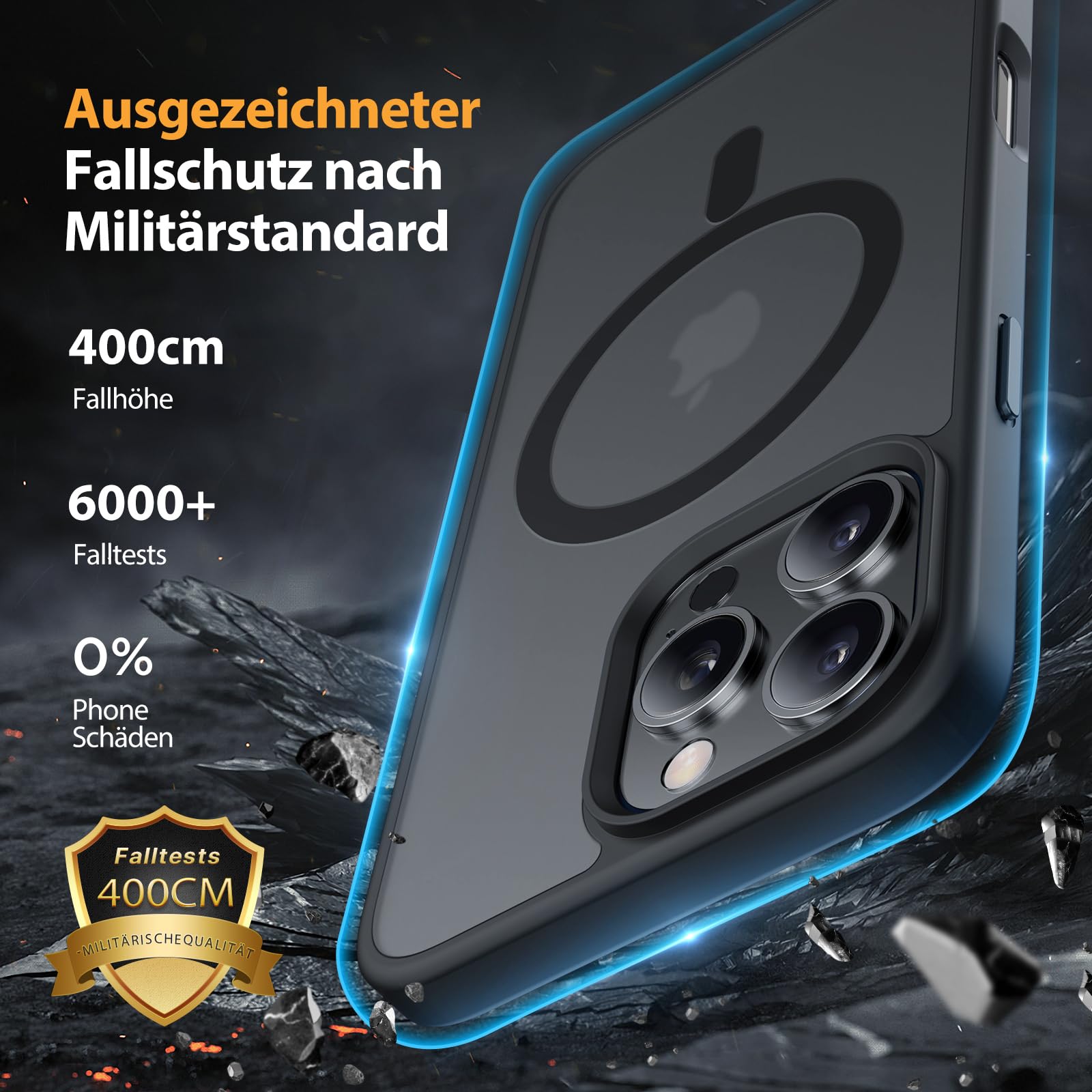 Miracase Custodia Magnetica Per IPhone 16 Pro Max Con MagSafe E 2 Pellicole Protezione Militare - 3