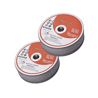 50Pcs Cut Off Wheels 6 x 0.045 x 7/8 Inch Metal and Stainless Steel Cutting Discs A60TBF 10200RPM