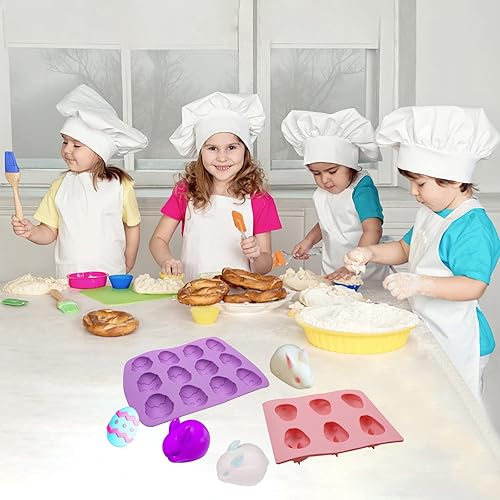 Miniatura 4 de Molde de silicona de conejo de Pascua molde de silicona para huevos de conejo para hornear tema de Pascua pastel de mousse pudín gelatina postre