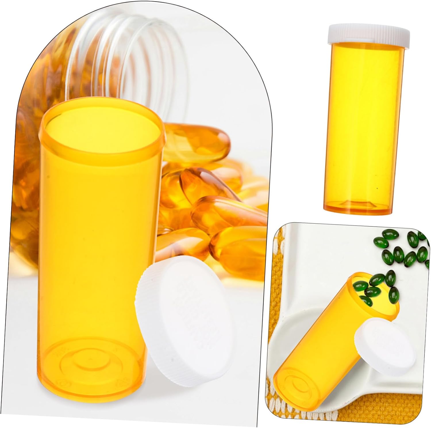 25-Pack Portable Mini Medicine Organizer Lids Small Empty Medicine Bottles for Travel and Emergency Use Convenient Pill Holder and Organizer