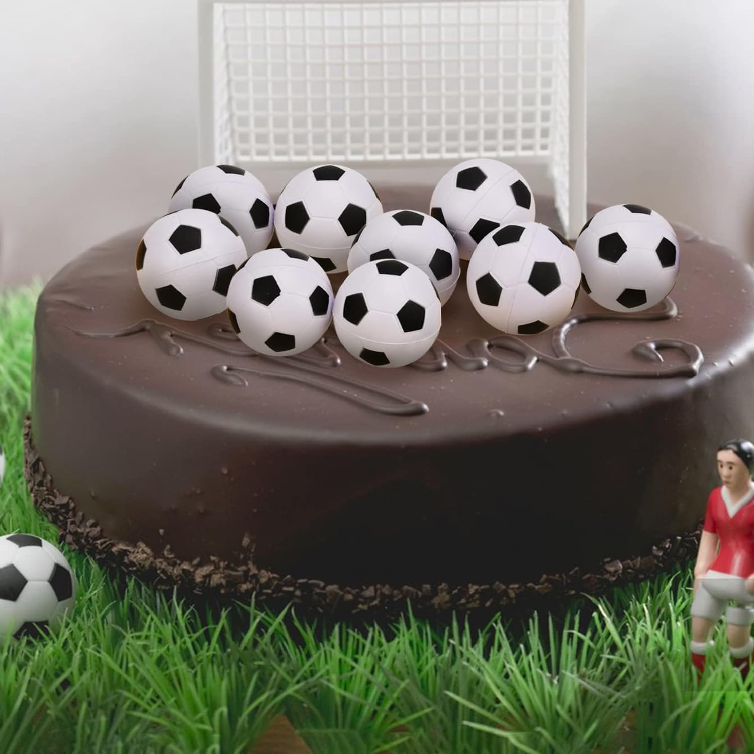 24Pcs Soccer Ball Cupcake Toppers Foam Football Cupcake Food Picks for Sport Balls Theme Baby Shower Wedding Birthday Party Cake Decorations Supplies