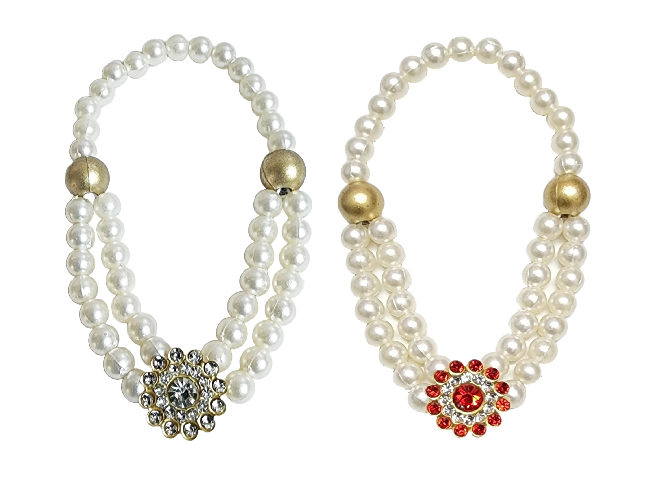 DIVYANA Handcrafted Beads Necklace Mala Jewellery with Embellishments for Idols of Deity God and Goddess, 3 Inch / 7.6 cm, Pack of 2 Pcs with Storage Box-picture-23