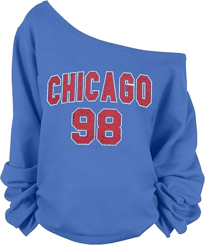 FASHGL Women's Off The Shoulder Sweatshirts Tops Oversized Sweatshirt Streetwear Y2K Jersey Number Graphic Long Sleeve