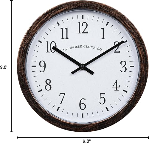 Miniatura 8 de La Crosse Clock 404-3825HC - Reloj de pared analógico de cuarzo de 9.80 pulgadas con compartimento oculto