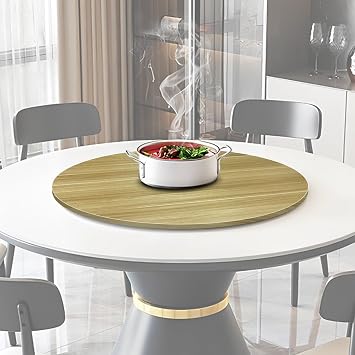 ESOYAWE Lazy Susan Turntable for Dining Table, 20 24 28 32 36 39 Inch Wooden Rotating Tray, 360 Smooth Rotation Round Rotating Serving Plate, for Restaurants Hotels Kitchens Homes