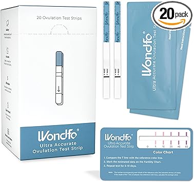 Wondfo Ultra Accurate Ovulation Test Strips -Ovulation Urine Tests with Numerical Result, Fertility Cycle Monitoring- 20 LH Test