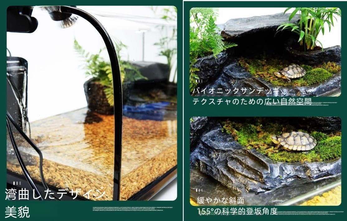 【月猫屋】ガラスケース　リクガメ　水槽60×約30(奥行)×約35 Amazon | JOGIO亀 水槽 大きい タートルタンク カメ用水槽 カメ