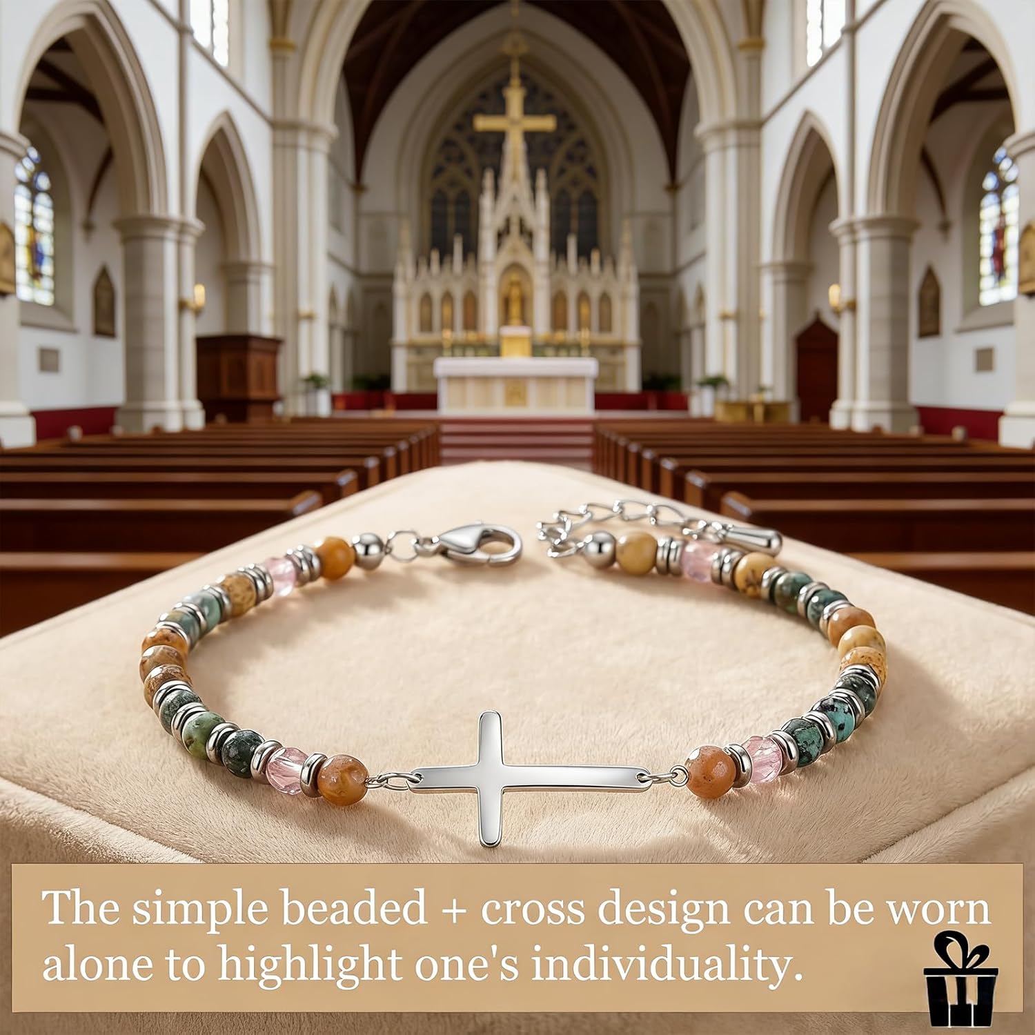 Christian Cross Bracelet for Women, Stocking Stuffers for Women, Confirmation Baptism Easter Gifts, Unique Gift for Friends Daughter Mom Sister in Christ on Birthday Christmas - Image 2