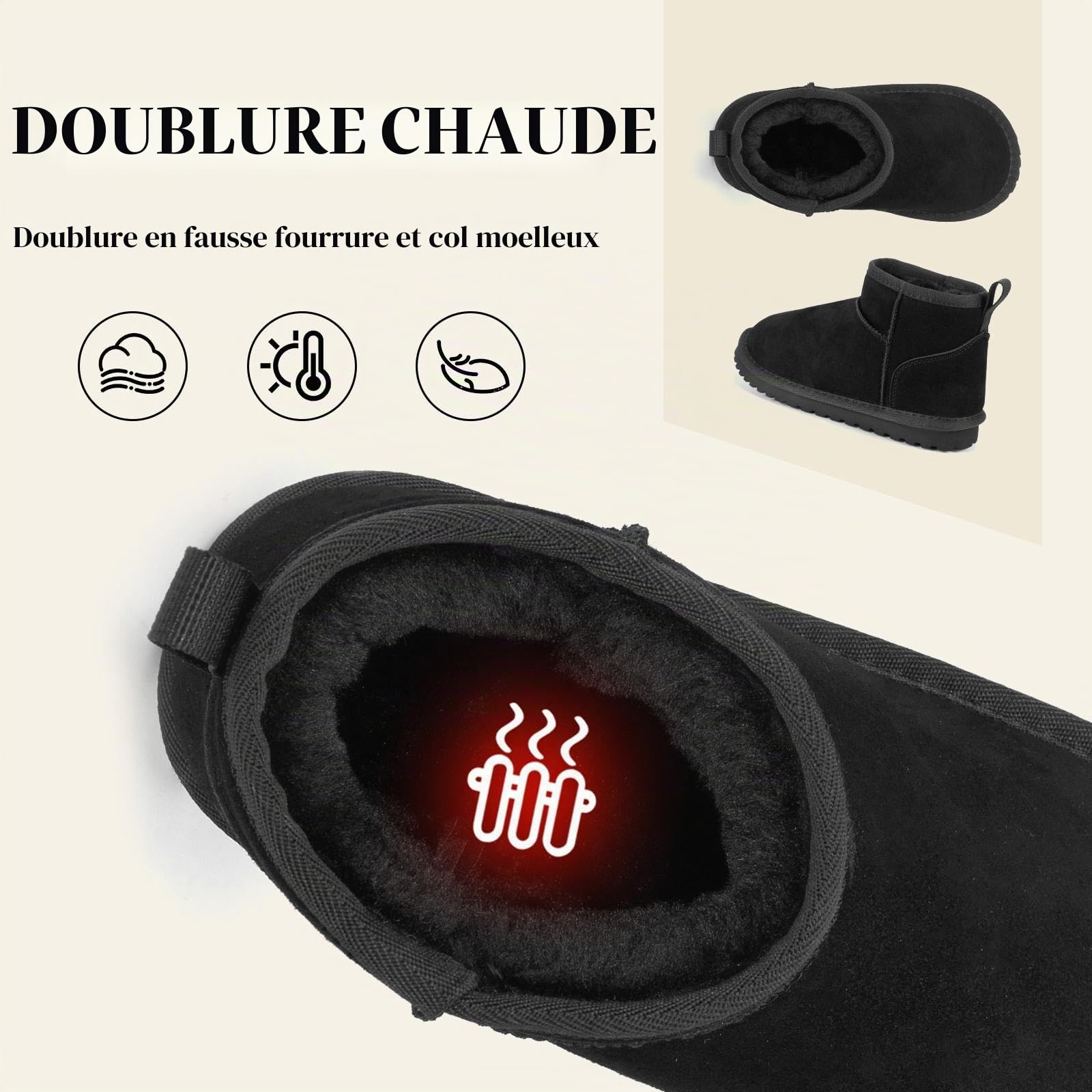 Mishansha Bottines d'hiver pour Enfant Chaudes GR.24-36