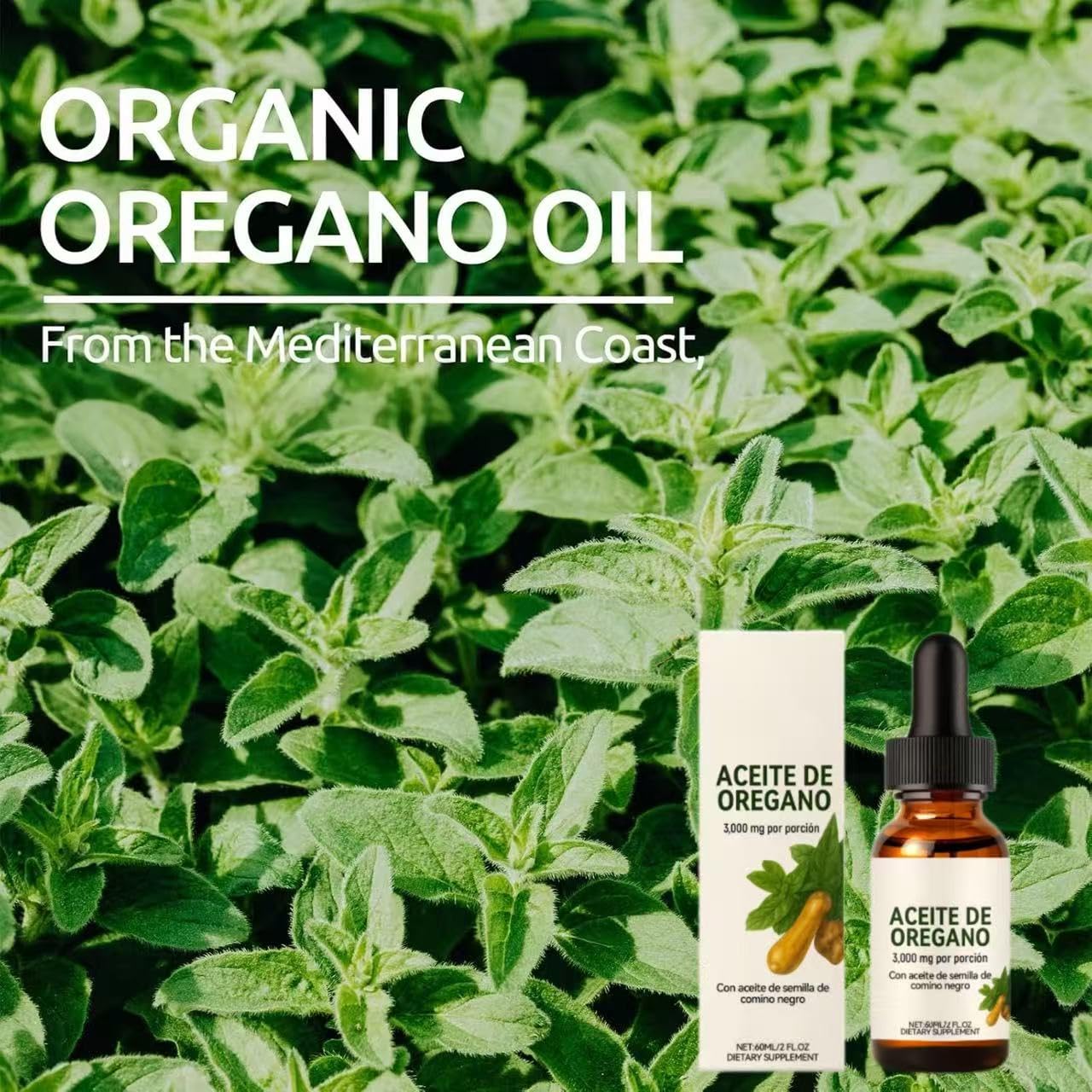 Huile d'origan biologique en gouttes avec de l'huile de nigelle pour le soutien du système immunitaire, la santé respiratoire et le bien-être digestif,2Pcs