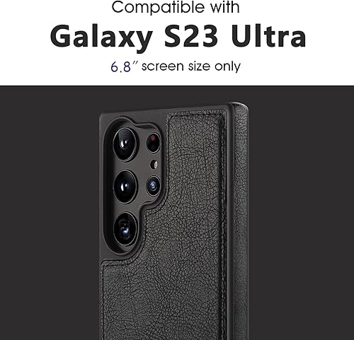Miniatura 2 de Funda de cuero para Galaxy S23 Ultra, delgada, flexible, agarre suave, funda de lujo Vgean para hombres, funda protectora delgada con función atril