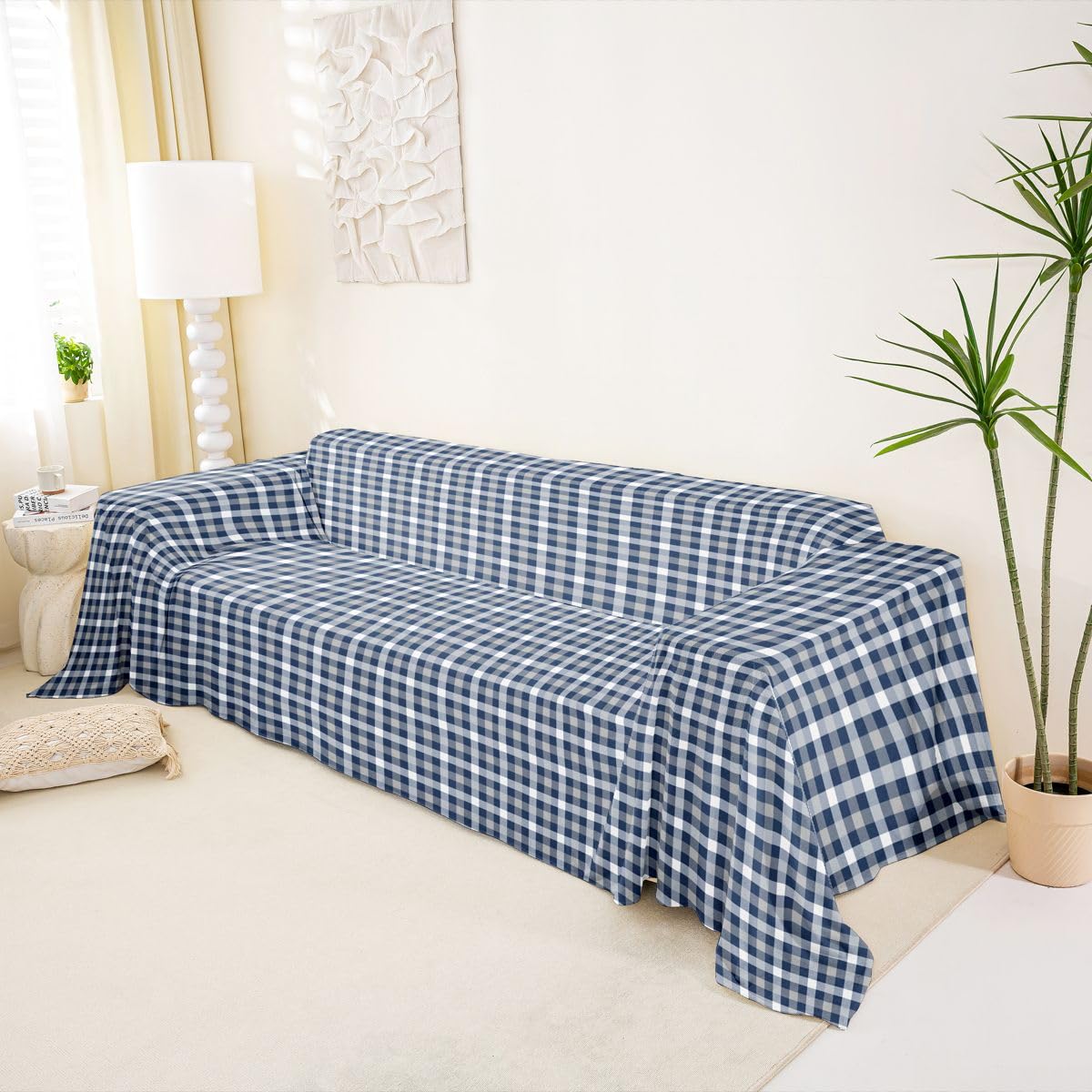 Homewish Housse de Canapé 180 x 300 cm Bleu Ciel Plaid