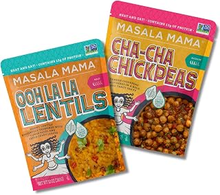 Masala Mama Variety - Tender Lentils and Chickpeas - Heat and Eat Indian Food - Prepared Meals Ready to Eat - Non-GMO & Vegan Prepared Foods - Microwave Meals - Ready in 60 Seconds (Pack of 2)