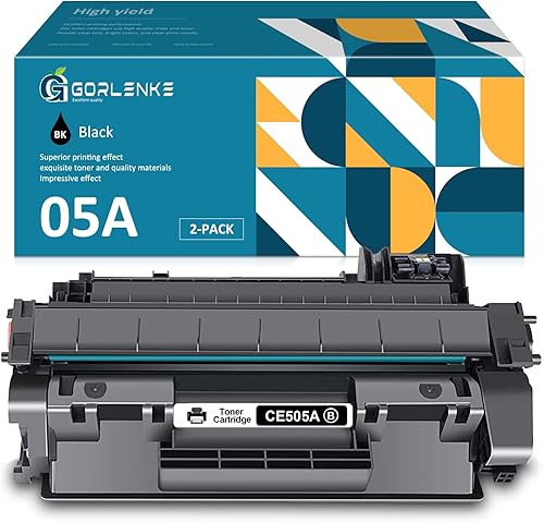 GORLENKE 05A CE505A Cartucho de tóner compatible con 1 paquete de tóner negro de repuesto para HP CE505A funciona con impresoras P2035 P235n P2055