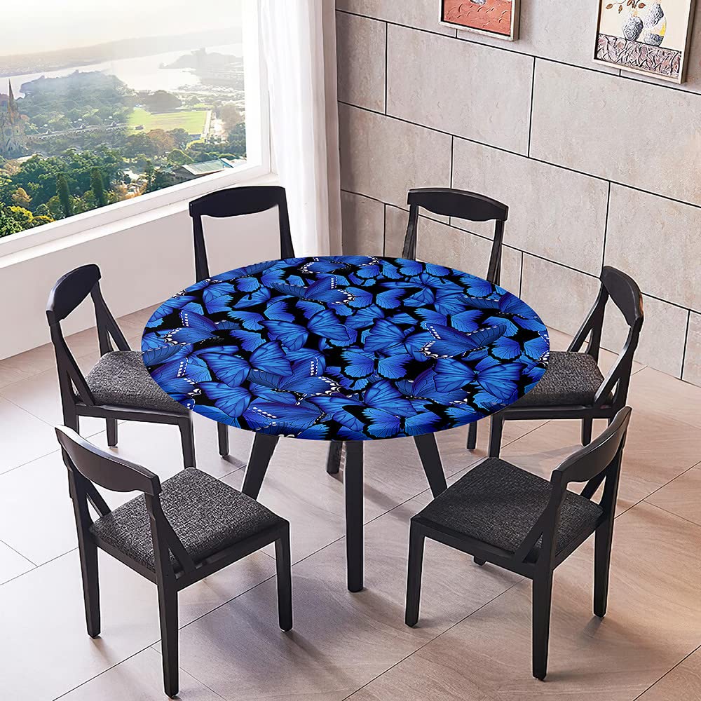 FANSU Ronde Nappe Tissu De Table Elastiqué Rond Nappe De Table Anti