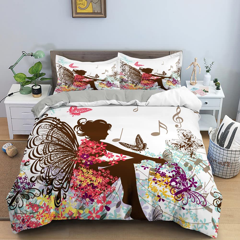 Housse De Couette 160x200 Cm Motif Carte Du Monde - Microfibre Douce, 2 Taies 65x65 Cm