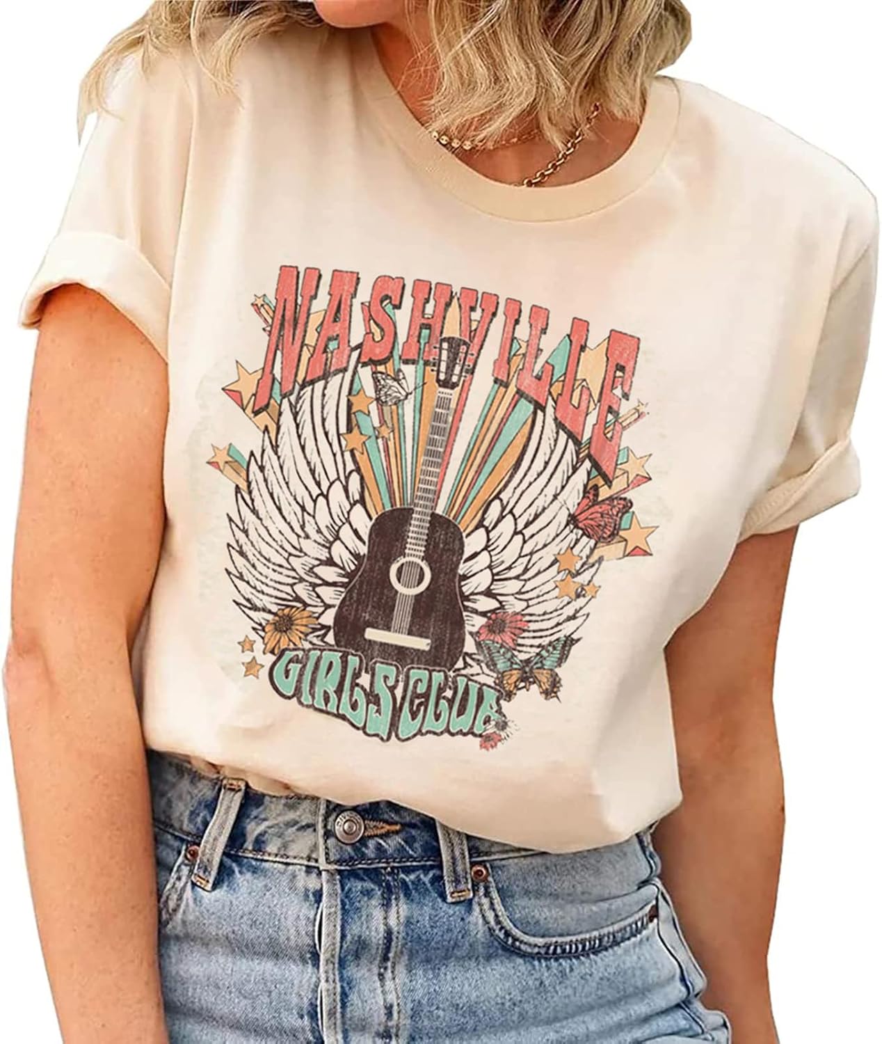 Nashville Shirt for Women Music City Guitar Graphic T Shirt Vintage Band Tees Tennessee Concert Tees Tops - Image 3