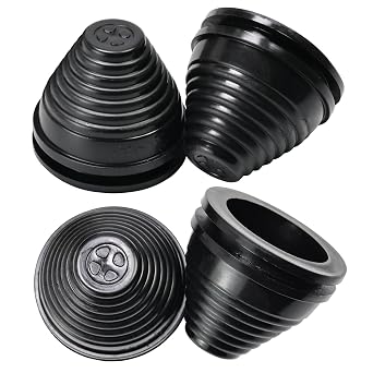 EASYEAH 1-9/16 in Rubber Grommets for Wiring, 1-3/8 in ID, Tower Shaped Grommet for Round Holes, Firewall Grommet Automotive, Wires Cables Protection for Metal Electric Box, 4 Pcs 35x40 mm, Black